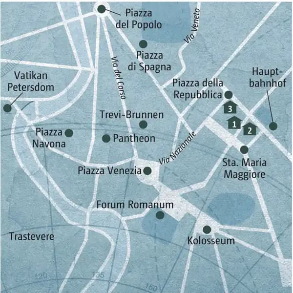 Reisekarte der Marco Polo Individuell Städtereise Rom 0490