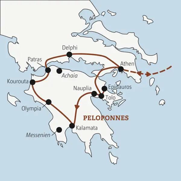 Auf der Rundreise YOUNG LINE Griechenland - Zu Besuch bei den Göttern - bereisen junge Traveller in der Gruppe von Athen aus den Peloponnes.