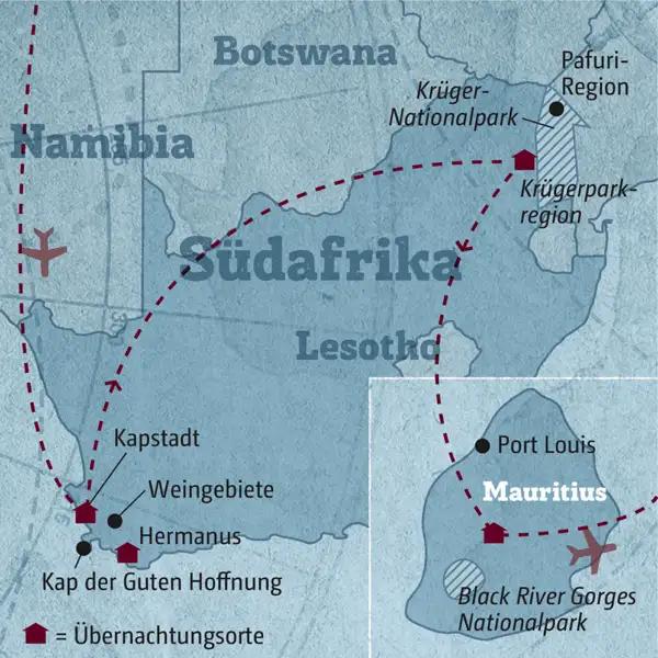 Auf Ihrer individuellen Reise Südafrika - Mauritius erleben Sie Kapstadt, Safari und das Inselparadies Mauritius