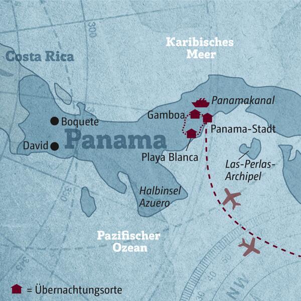 Ihre individuelle Rundreise durch Panama führt von Panama-Stadt über den Gamboa-Regenwald nach Playa Blanca.