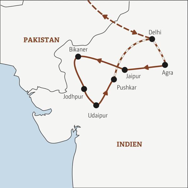Auf dieser YOUNG LINE Reise durch Indien lernen die jungen Traveller zwischen 20 und 35 Jahren Delhi und den Wüstenstaat Rajasthan kennen.