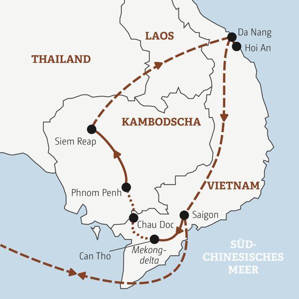 Diese YOUNG LINE Reise führt Traveller ab 35 in der Gruppe zu gemeinsamen Abenteuern in Vietnam und Kambodscha.