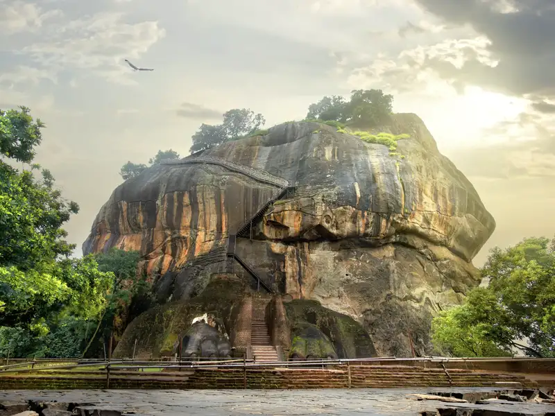 Auf Ihrer Rundreise durch Sri Lanka erklimmen Sie den Löwenfelsen von Sigiriya und bestaunen die Wolkenmädchen.