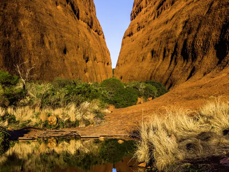 Auf Ihrer individuellen Rundreise durch Australien kommen Sie auch zum Ayers Rock und unternehmen eine Wanderung in der Walpa Gorge in den Olgas.