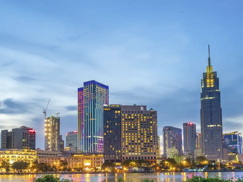 Faszinierender Blick auf die Sykline von Saigon.