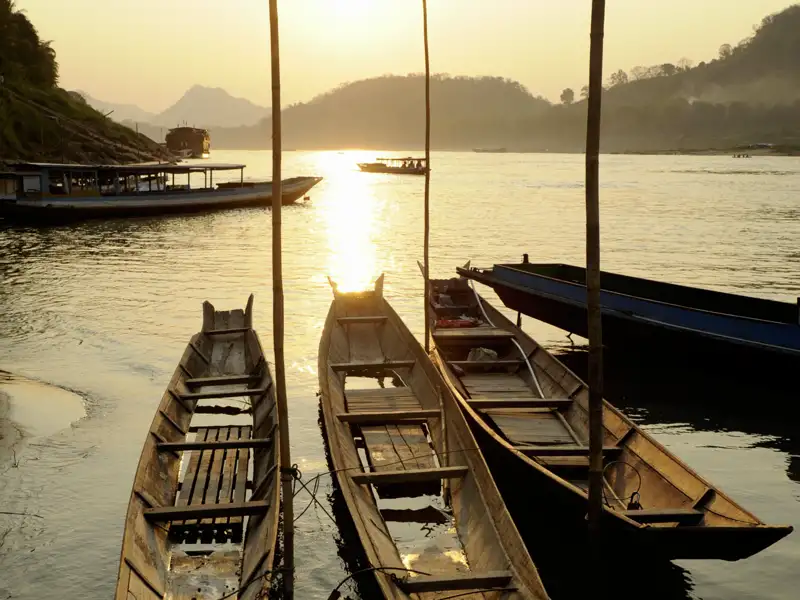Auf unserer Marco Polo Reise durch Laos und Kambodscha steht auch ein Bootsausflug auf dem Mekong im Programm