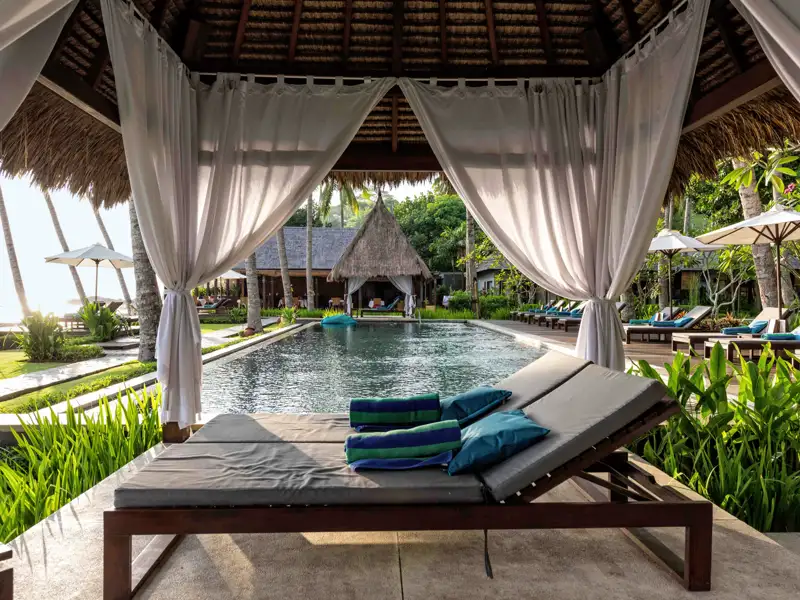 Auf unserer Marco Polo Mini-Gruppen-Reise übernachten Sie zwei Nächte im Hotel  The Chandi Boutique auf der Insel Lombok.