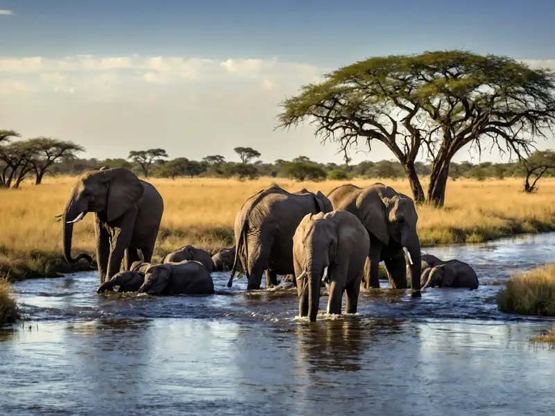 Während der individuellen Rundreise durch Südafrika besuchen Sie die Krügerparkregion, Heimat von Tausenden von Dickhäutern.