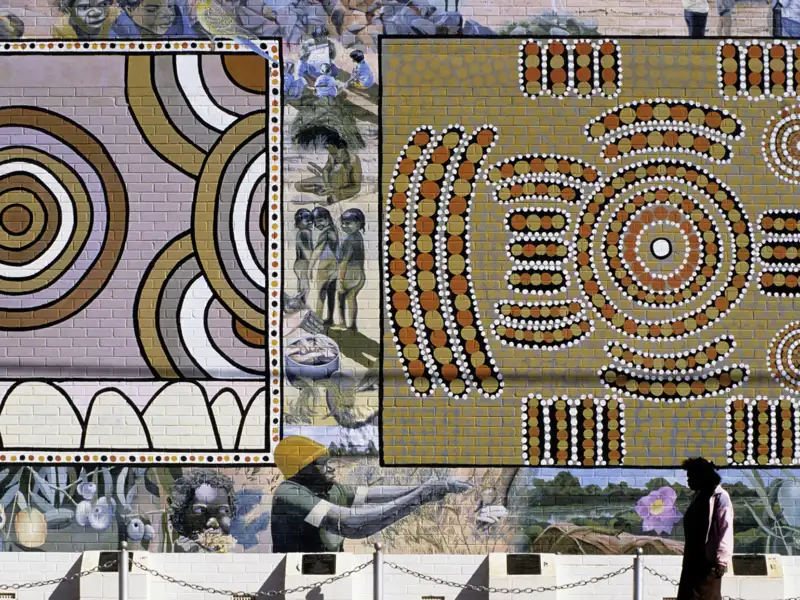 Auf Ihrer individuellen Reise duch Australien machen Sie auch Bekanntschaft mit der Kunst der Aborigines.
