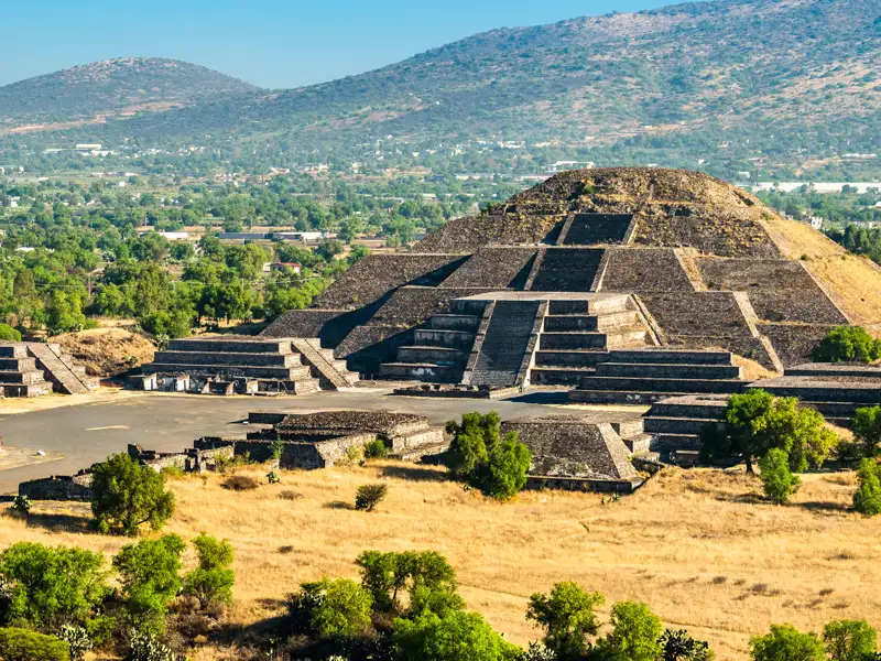 Erstes Highlight der Kulturen Mexikos: Die Mondpyramide in Teotihuacán