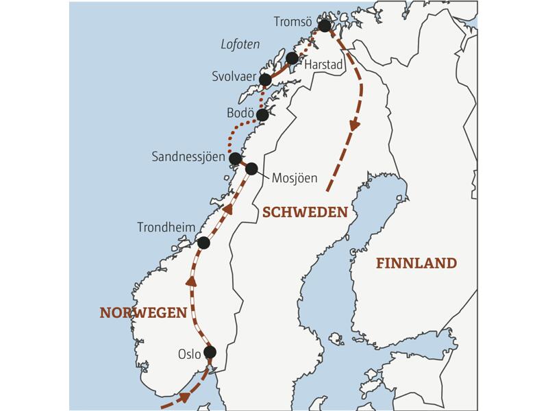Auf der YOUNG LINE Reise ab 35 Norwegen - Rocks 'n' Roads Richtung Polarkreis - reisen erlebnishungrige Traveller von Bergen über die Lofoten und Vesteraalen bis nach Tromsö.