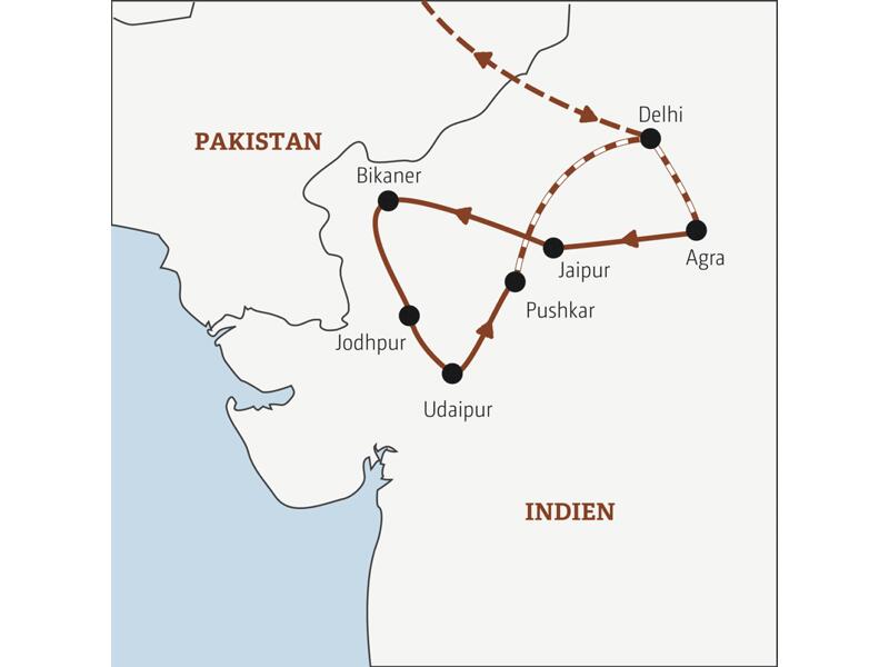Auf dieser YOUNG LINE Reise durch Indien lernen die jungen Traveller zwischen 20 und 35 Jahren Delhi und den Wüstenstaat Rajasthan kennen.
