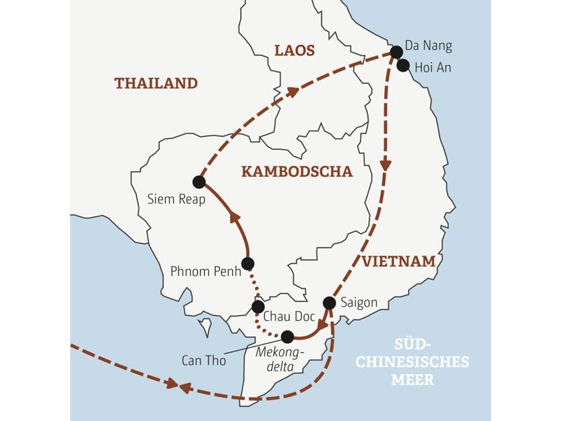 Diese YOUNG LINE Reise führt Traveller ab 35 in der Gruppe zu gemeinsamen Abenteuern in Vietnam und Kambodscha.