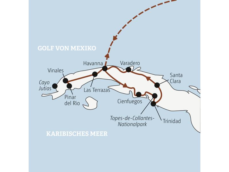 Die Rundreise mit YOUNG LINE durch Kuba führt uns von Havanna nach Vinales, Cienfuegos, Trinidad, Santa Clara und Varadero.