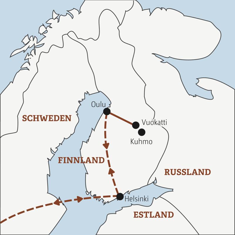 Auf der YOUNG LINE Reise Finnland - Auf der Rentierroute im eisigen Norden - reisen junge Traveller zwischen 20 und 35 in der Gruppe ins winterliche Finnland.