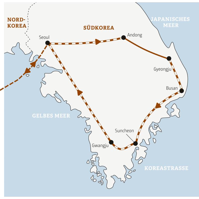 Auf dieser Südkorea-Reise in der Mini-Gruppe reisen Sie einmal quer durch das Land zu den Höhepunkten in Seoul, Gyeongju und Busan.