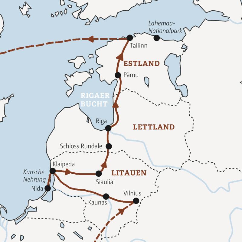 Auf der Marco Polo Entdecker-Rundreise durch das Baltikum entdecken wir die drei Länder Litauen, Lettland und Estland.