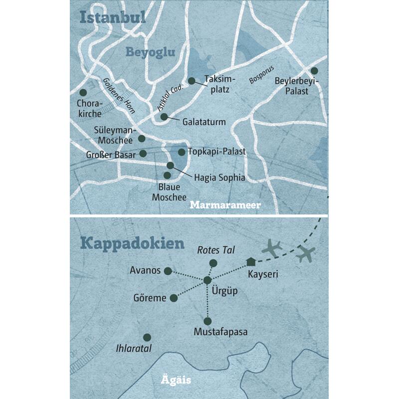 Auf dieser individuellen Reise erkunden Sie zuerst ausführlich Istanbul und lernen anschließend die Höhepunkte von Kappadokien kennen.